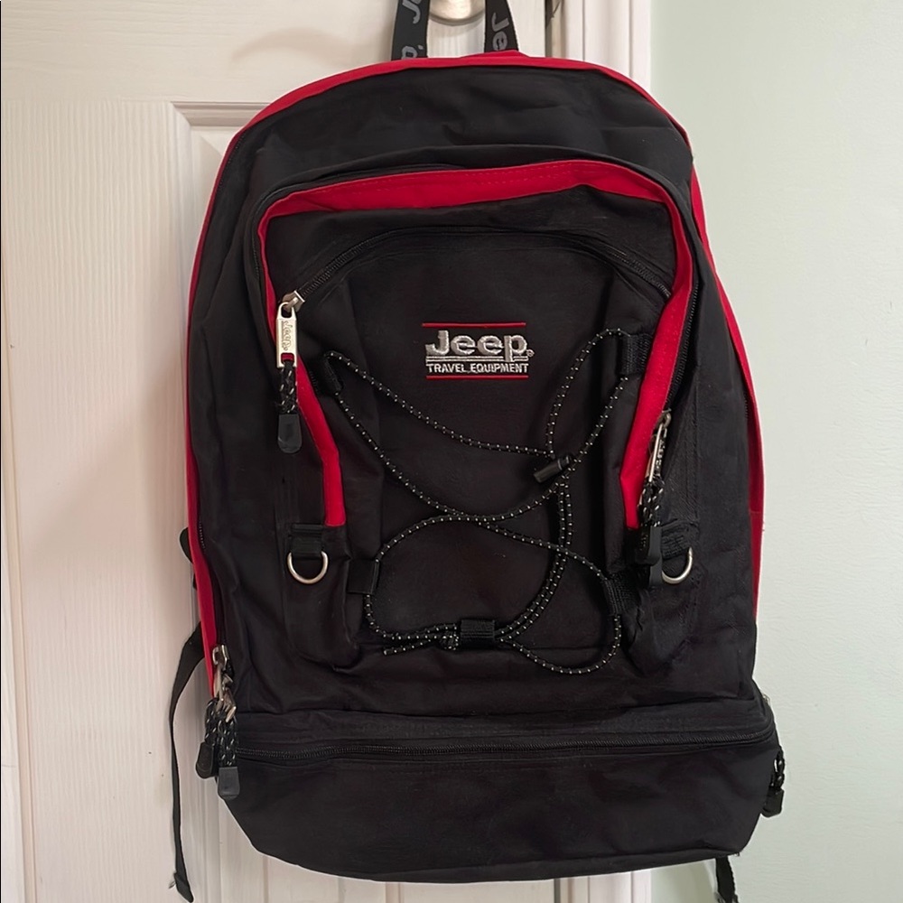 Jeep Black and Red Travel Bag